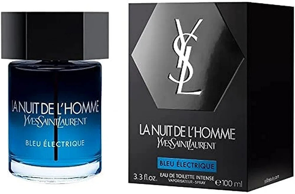 Yves Saint Laurent YSL La Nuit De L'Homme Bleu Electrique Eau De Toilette Intense Spray.